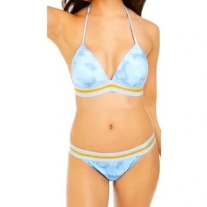 Hula Honey tie dye blue wi metallic trim